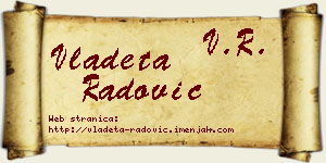 Vladeta Radović vizit kartica